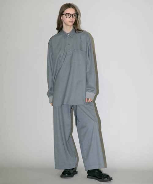 my beautiful landlet（マイビューティフルランドレット）の「【my beautiful landlet】WASHABLE WOOL WIDE SLACKS（スラックス・メンズ・ブラック/ベージュ/グレー・0/1/2）」の8枚目の写真