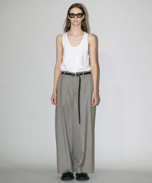 my beautiful landlet（マイビューティフルランドレット）の「【my beautiful landlet】WASHABLE WOOL WIDE SLACKS（スラックス・メンズ・ブラック/ベージュ/グレー・0/1/2）」の9枚目の写真