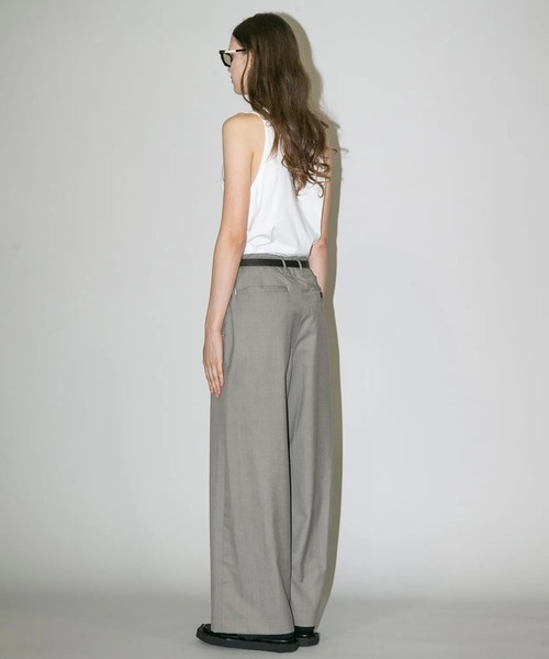 my beautiful landlet（マイビューティフルランドレット）の「【my beautiful landlet】WASHABLE WOOL WIDE SLACKS（スラックス・メンズ・ブラック/ベージュ/グレー・0/1/2）」の11枚目の写真