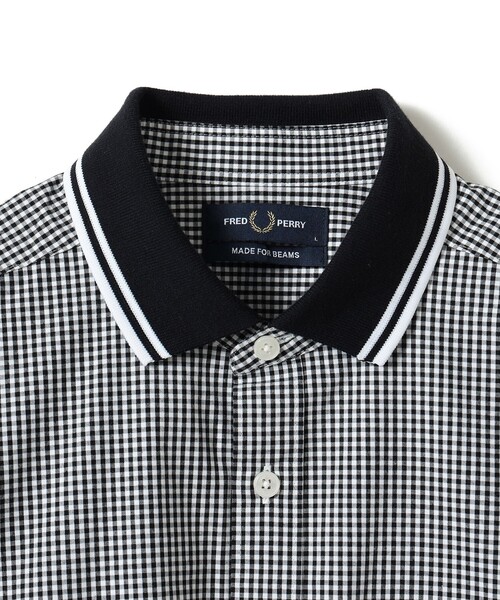 FRED PERRY（フレッドペリー）の「【別注】FRED PERRY / リブカラー シャツ（シャツ/ブラウス・メンズ・ブラック×ホワイト/ブラック×ゴールド・S/M/L/XL）」の9枚目の写真