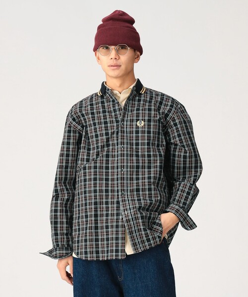 FRED PERRY（フレッドペリー）の「【別注】FRED PERRY / リブカラー シャツ（シャツ/ブラウス・メンズ・ブラック×ホワイト/ブラック×ゴールド・S/M/L/XL）」の15枚目の写真