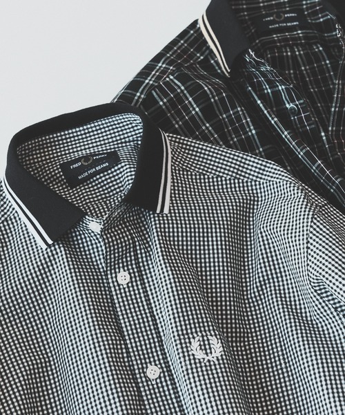 FRED PERRY（フレッドペリー）の「【別注】FRED PERRY / リブカラー シャツ（シャツ/ブラウス・メンズ・ブラック×ホワイト/ブラック×ゴールド・S/M/L/XL）」の3枚目の写真