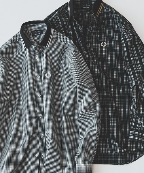FRED PERRY（フレッドペリー）の「【別注】FRED PERRY / リブカラー シャツ（シャツ/ブラウス・メンズ・ブラック×ホワイト/ブラック×ゴールド・S/M/L/XL）」の21枚目の写真