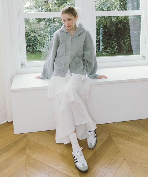 archives(アルシーヴ)の「Wzipダンボールパーカー(パーカー・レディース・グレー/アイボリー/オートミール・MEDIUM)」の12枚目の写真