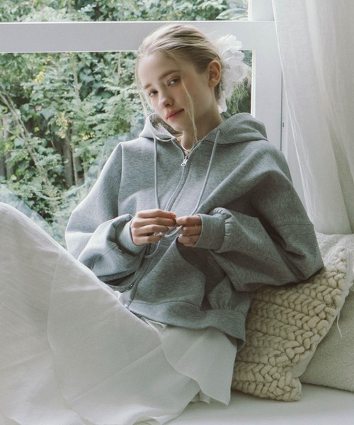 archives(アルシーヴ)の「Wzipダンボールパーカー(パーカー・レディース・グレー/アイボリー/オートミール・MEDIUM)」の7枚目の写真