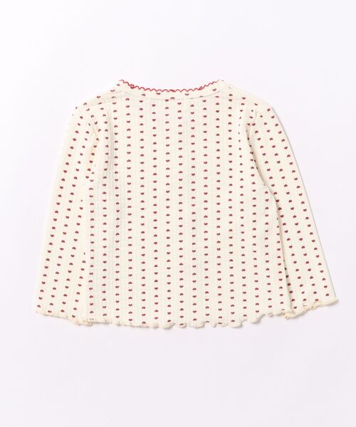aimoha（アイモハ）の「【aimoha-KIDS-】キッズ　ハートドットリブニットトップス（Tシャツ/カットソー・キッズ・オフホワイト/ダークグレー・90/100/110/120/130）」の3枚目の写真