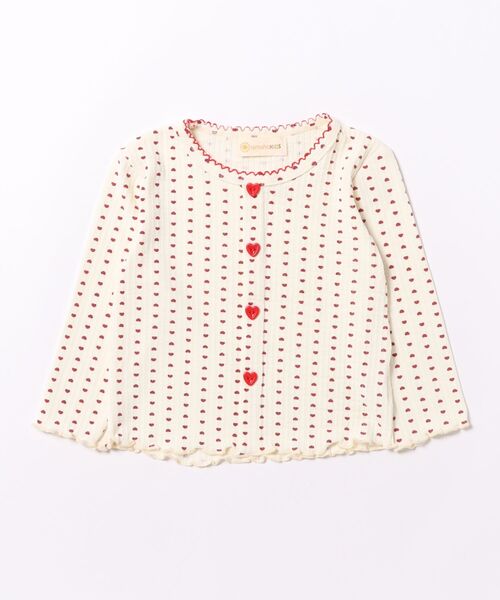 aimoha（アイモハ）の「【aimoha-KIDS-】キッズ　ハートドットリブニットトップス（Tシャツ/カットソー・キッズ・オフホワイト/ダークグレー・90/100/110/120/130）」の12枚目の写真