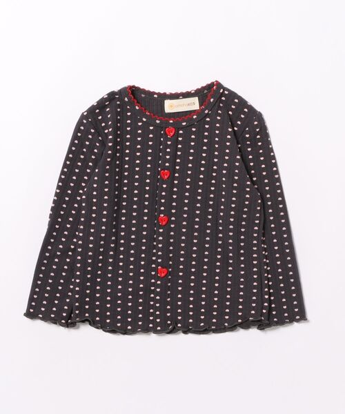 aimoha（アイモハ）の「【aimoha-KIDS-】キッズ　ハートドットリブニットトップス（Tシャツ/カットソー・キッズ・オフホワイト/ダークグレー・90/100/110/120/130）」の13枚目の写真