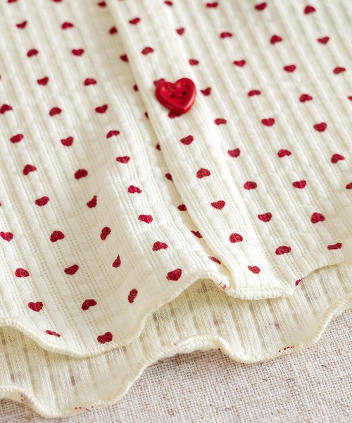 aimoha（アイモハ）の「【aimoha-KIDS-】キッズ　ハートドットリブニットトップス（Tシャツ/カットソー・キッズ・オフホワイト/ダークグレー・90/100/110/120/130）」の8枚目の写真