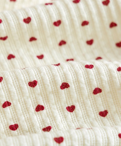 aimoha（アイモハ）の「【aimoha-KIDS-】キッズ　ハートドットリブニットトップス（Tシャツ/カットソー・キッズ・オフホワイト/ダークグレー・90/100/110/120/130）」の11枚目の写真