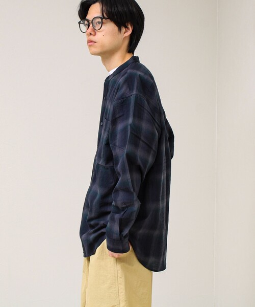GLOSTER(グロスター)の「【夏まで使える】テクスチャーバンドカラーチェックシャツ(シャツ/ブラウス・メンズ・ホワイト系その他/ブラック系その他・L/M)」の17枚目の写真