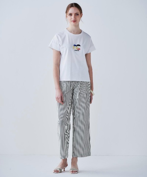 STUDIO PICONE(スタジオピッコーネ)の「ビーズ刺繍UV冷感プルオーバー(Tシャツ/カットソー・レディース・ホワイト/ライトグリーン/ブラウン/ブラック・M/LL/L)」の16枚目の写真