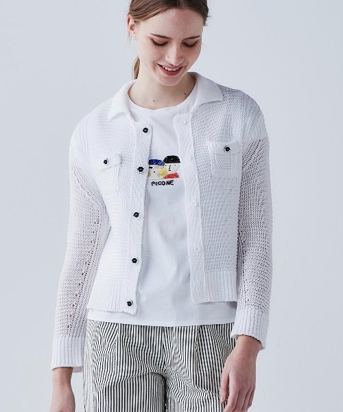 STUDIO PICONE(スタジオピッコーネ)の「ビーズ刺繍UV冷感プルオーバー(Tシャツ/カットソー・レディース・ホワイト/ライトグリーン/ブラウン/ブラック・M/LL/L)」の17枚目の写真