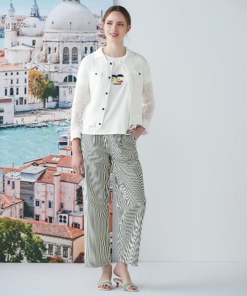 STUDIO PICONE(スタジオピッコーネ)の「ビーズ刺繍UV冷感プルオーバー(Tシャツ/カットソー・レディース・ホワイト/ライトグリーン/ブラウン/ブラック・M/LL/L)」の21枚目の写真