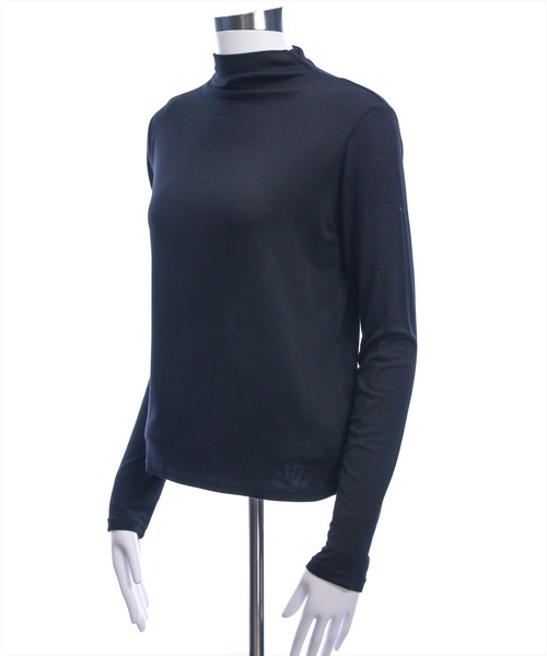 clear（クリア）の「ハイネックベーシックカットソー[カジュアル 着回し抜群 大人]≪新作≫（Tシャツ/カットソー・レディース・ブラック/オフホワイト・F）」の10枚目の写真