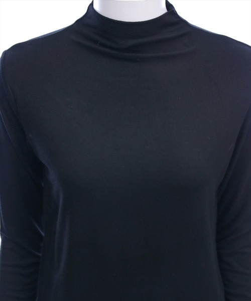 clear（クリア）の「ハイネックベーシックカットソー[カジュアル 着回し抜群 大人]≪新作≫（Tシャツ/カットソー・レディース・ブラック/オフホワイト・F）」の14枚目の写真