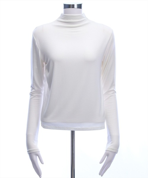 clear（クリア）の「ハイネックベーシックカットソー[カジュアル 着回し抜群 大人]≪新作≫（Tシャツ/カットソー・レディース・ブラック/オフホワイト・F）」の17枚目の写真