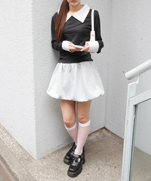 CeLess(セレス)の「Layered Dot Polo / レイヤードドットポロ(ポロシャツ・レディース・ブラック・FREE)」の6枚目の写真