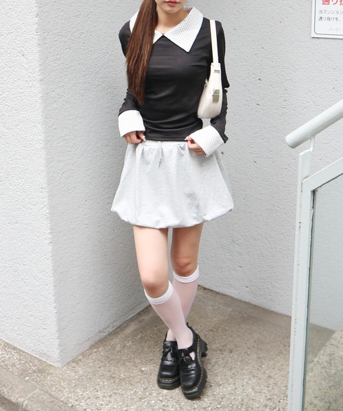 CeLess(セレス)の「Layered Dot Polo / レイヤードドットポロ(ポロシャツ・レディース・ブラック・FREE)」の5枚目の写真