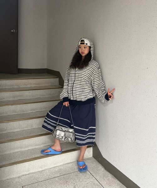 HAVISM(ヘビズム)の「WP STRIPE THIN ZIP UP HOOD(NAVY)(パーカー・レディース・その他・ONE SIZE)」の9枚目の写真