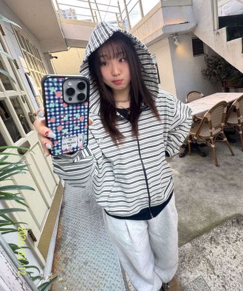 HAVISM(ヘビズム)の「WP STRIPE THIN ZIP UP HOOD(NAVY)(パーカー・レディース・その他・ONE SIZE)」の11枚目の写真