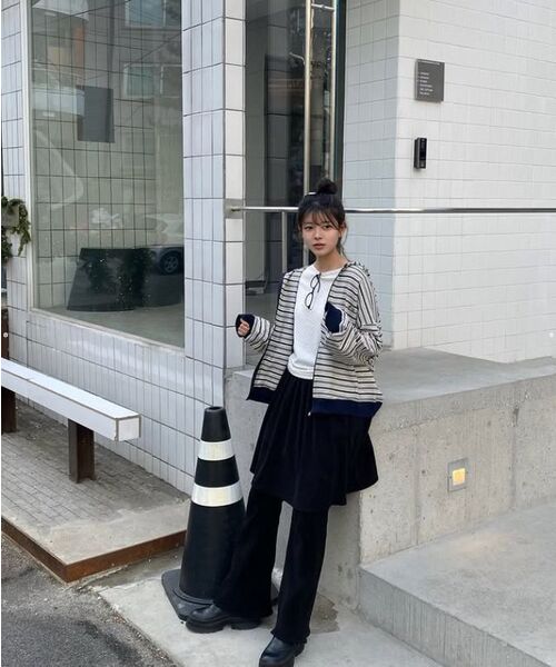 HAVISM(ヘビズム)の「WP STRIPE THIN ZIP UP HOOD(NAVY)(パーカー・レディース・その他・ONE SIZE)」の15枚目の写真