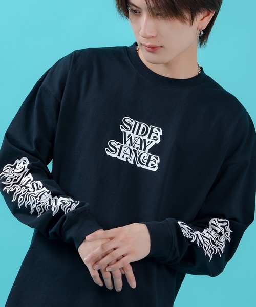 SIDEWAY STANCE(サイドウェイスタンス)の「【SIDEWAY STANCE】アームプリント 長袖 Tシャツ(Tシャツ/カットソー・メンズ・ブラック/ホワイト系/ホワイト系1/ホワイト/ライトグレー/ライトグレー系/ブラック系1/ブラック系/ブルー系1・SMALL/MEDIUM/LARGE/X-LARGE)」の6枚目の写真