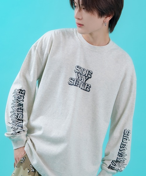 SIDEWAY STANCE(サイドウェイスタンス)の「【SIDEWAY STANCE】アームプリント 長袖 Tシャツ(Tシャツ/カットソー・メンズ・ブラック/ホワイト系/ホワイト系1/ホワイト/ライトグレー/ライトグレー系/ブラック系1/ブラック系/ブルー系1・SMALL/MEDIUM/LARGE/X-LARGE)」の8枚目の写真