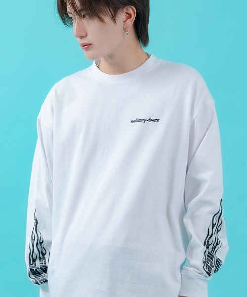 SIDEWAY STANCE(サイドウェイスタンス)の「【SIDEWAY STANCE】アームプリント 長袖 Tシャツ(Tシャツ/カットソー・メンズ・ブラック/ホワイト系/ホワイト系1/ホワイト/ライトグレー/ライトグレー系/ブラック系1/ブラック系/ブルー系1・SMALL/MEDIUM/LARGE/X-LARGE)」の2枚目の写真