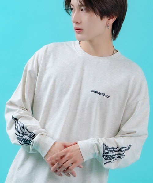SIDEWAY STANCE(サイドウェイスタンス)の「【SIDEWAY STANCE】アームプリント 長袖 Tシャツ(Tシャツ/カットソー・メンズ・ブラック/ホワイト系/ホワイト系1/ホワイト/ライトグレー/ライトグレー系/ブラック系1/ブラック系/ブルー系1・SMALL/MEDIUM/LARGE/X-LARGE)」の1枚目の写真