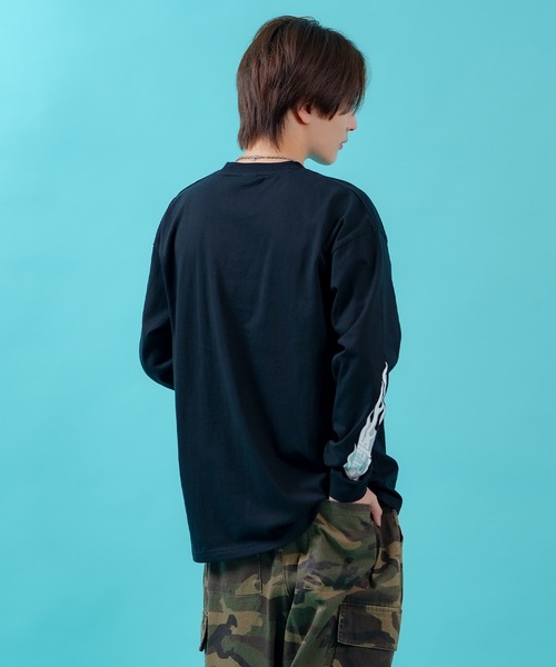 SIDEWAY STANCE(サイドウェイスタンス)の「【SIDEWAY STANCE】アームプリント 長袖 Tシャツ(Tシャツ/カットソー・メンズ・ブラック/ホワイト系/ホワイト系1/ホワイト/ライトグレー/ライトグレー系/ブラック系1/ブラック系/ブルー系1・SMALL/MEDIUM/LARGE/X-LARGE)」の15枚目の写真