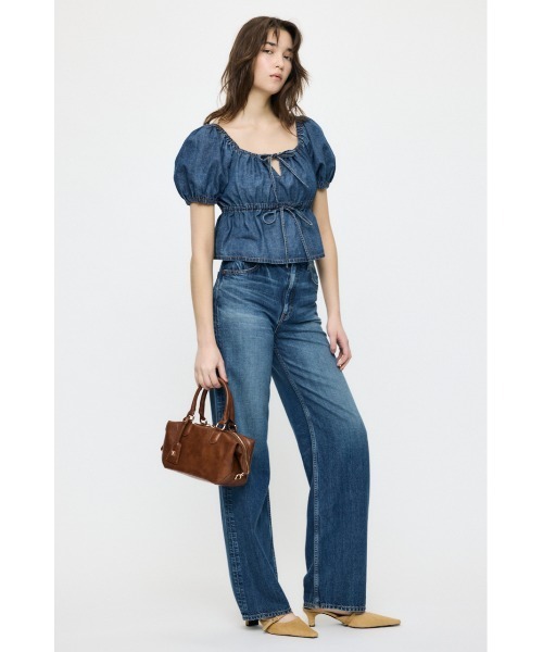 MOUSSY（マウジー）の「【26年SS新作】DENIM PUFF ブラウス（シャツ/ブラウス・レディース・ブルー/ワンウォッシュ/ホワイト・FREE）」の5枚目の写真