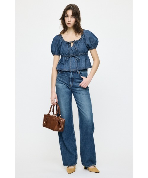 MOUSSY（マウジー）の「【26年SS新作】DENIM PUFF ブラウス（シャツ/ブラウス・レディース・ブルー/ワンウォッシュ/ホワイト・FREE）」の6枚目の写真