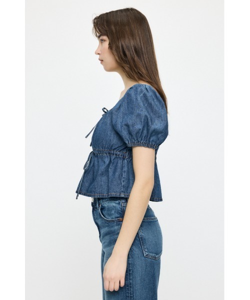 MOUSSY（マウジー）の「【26年SS新作】DENIM PUFF ブラウス（シャツ/ブラウス・レディース・ブルー/ワンウォッシュ/ホワイト・FREE）」の9枚目の写真