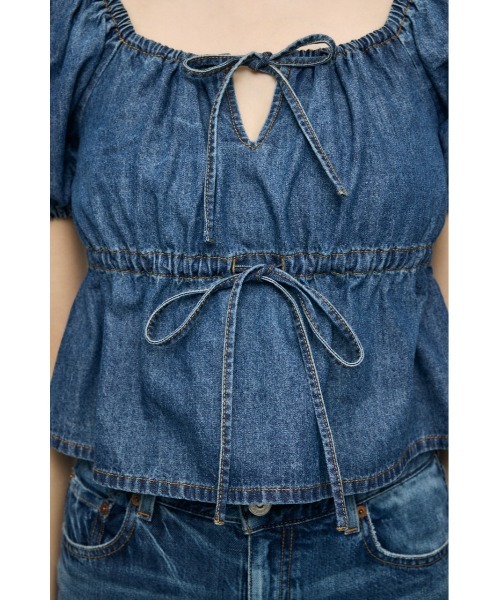 MOUSSY（マウジー）の「【26年SS新作】DENIM PUFF ブラウス（シャツ/ブラウス・レディース・ブルー/ワンウォッシュ/ホワイト・FREE）」の11枚目の写真