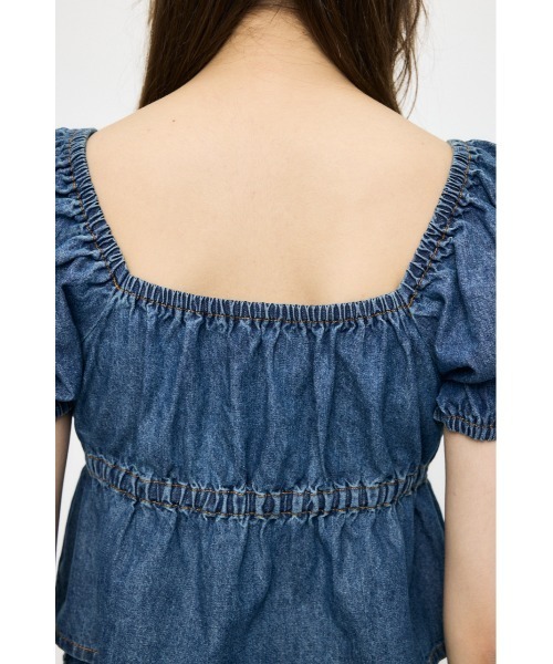 MOUSSY（マウジー）の「【26年SS新作】DENIM PUFF ブラウス（シャツ/ブラウス・レディース・ブルー/ワンウォッシュ/ホワイト・FREE）」の12枚目の写真
