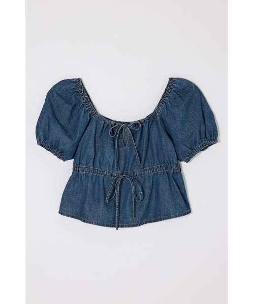 MOUSSY（マウジー）の「【26年SS新作】DENIM PUFF ブラウス（シャツ/ブラウス・レディース・ブルー/ワンウォッシュ/ホワイト・FREE）」の14枚目の写真