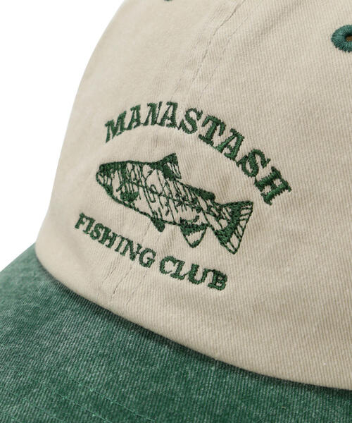 MANASTASH（マナスタッシュ）の「MANASTASH/マナスタッシュ　FISHING CLUB CAP（キャップ・メンズ・モスグリーン/ブルー/ブラック・F）」の9枚目の写真