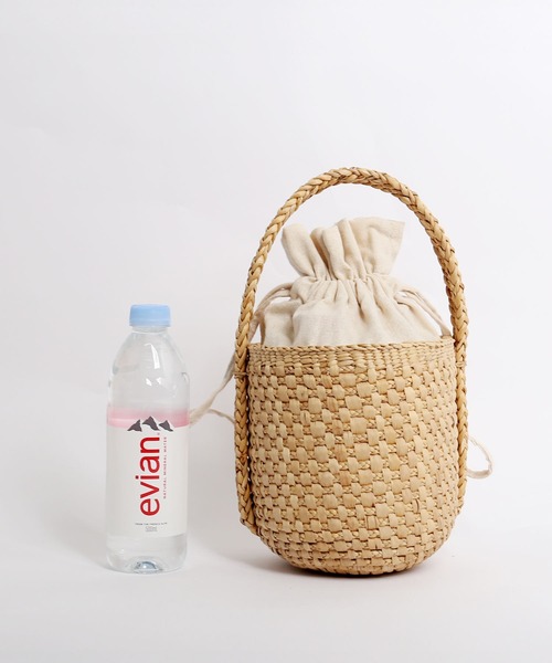 sankyo shokai(サンキョウショウカイ)の「カゴバッグ 巾着付き 天然素材 ウォーターヒヤシンス(かごバッグ・レディース・ホワイト/ブラック・FREE)」の21枚目の写真