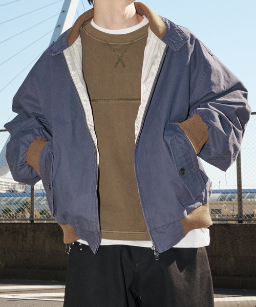 Perushu(ペルーシュ)の「Vintagelike Double Pocket Jacket/ヴィンテージライクダブルジップジャケット(ブルゾン・メンズ・ブラウン/ブラック/ブルーグレー・LARGE/MEDIUM/SMALL)」の8枚目の写真