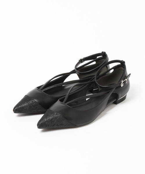 HARE(ハレ)の「ジャガードキリカエフラットパンプス(HARE)(パンプス・レディース・ブラック・MEDIUM/LARGE)」の6枚目の写真