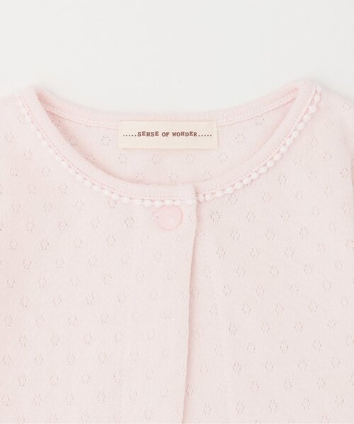 sense of wonder（センスオブワンダー）の「サークル天竺ボレロ（カーディガン/ボレロ・キッズ・オフホワイト/ピンク・110cm/100cm/90cm/80ｃｍ/130cm/120cm）」の4枚目の写真