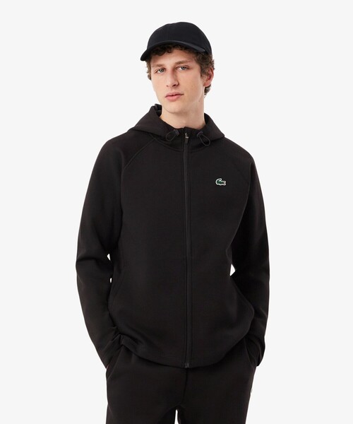 LACOSTE(ラコステ)の「ダブルフェイススウェットジップフーディー(パーカー・メンズ・ブラック/グレー・5/3/4)」の1枚目の写真