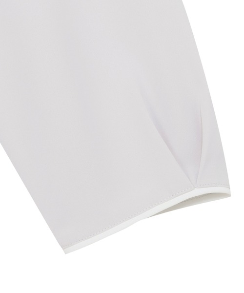 TOKYO SHIRTS（トウキョウシャツ）の「ストレッチジョーゼット 配色クルーネック ブラウス 七分袖 レディース（シャツ/ブラウス・レディース・ネイビー/ベージュ・M/L）」の6枚目の写真