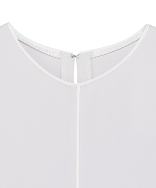 TOKYO SHIRTS（トウキョウシャツ）の「ストレッチジョーゼット 配色クルーネック ブラウス 七分袖 レディース（シャツ/ブラウス・レディース・ネイビー/ベージュ・M/L）」の5枚目の写真