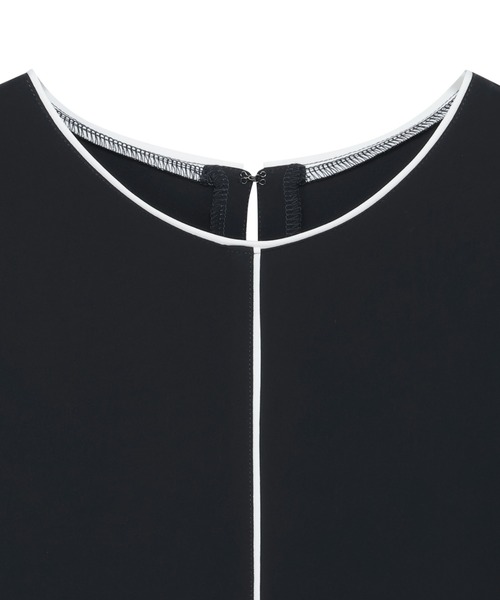 TOKYO SHIRTS（トウキョウシャツ）の「ストレッチジョーゼット 配色クルーネック ブラウス 七分袖 レディース（シャツ/ブラウス・レディース・ネイビー/ベージュ・M/L）」の10枚目の写真