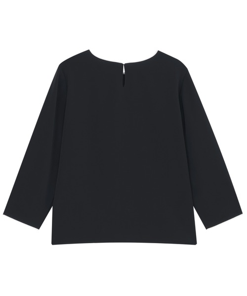 TOKYO SHIRTS（トウキョウシャツ）の「ストレッチジョーゼット 配色クルーネック ブラウス 七分袖 レディース（シャツ/ブラウス・レディース・ネイビー/ベージュ・M/L）」の9枚目の写真