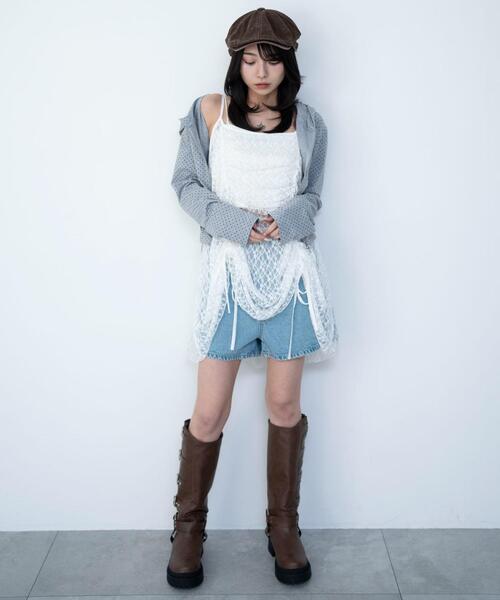 WEGO（ウィゴー）の「WEGO/【26年春夏新作】ドロストデザインキャミワンピース（ワンピース・レディース・その他1/その他2/ブルー系その他2/ブラック系その他2/ホワイト・FREE）」の6枚目の写真