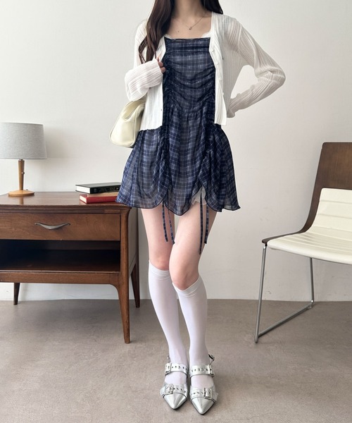 WEGO(ウィゴー)の「WEGO/【26年春夏新作】ドロストデザインキャミワンピース(ワンピース・レディース・その他1/その他2/ブルー系その他2/ブラック系その他2/ホワイト/ブルー系その他3/その他3/ブラック・FREE)」の10枚目の写真