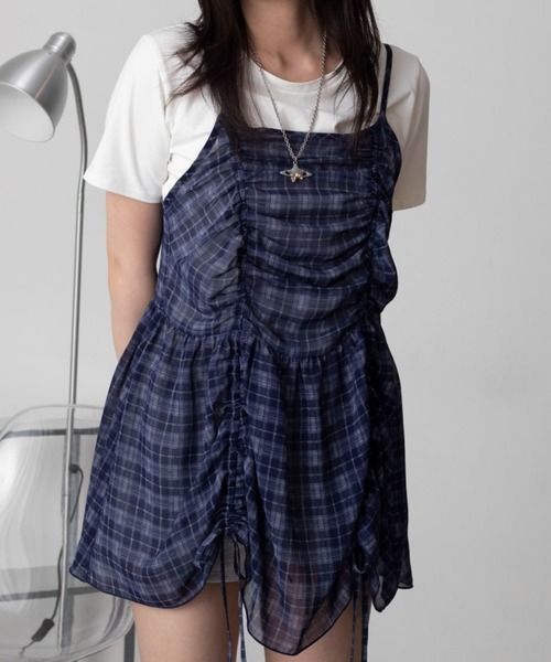 WEGO(ウィゴー)の「WEGO/【26年春夏新作】ドロストデザインキャミワンピース(ワンピース・レディース・その他1/その他2/ブルー系その他2/ブラック系その他2/ホワイト/ブルー系その他3/その他3/ブラック・FREE)」の9枚目の写真